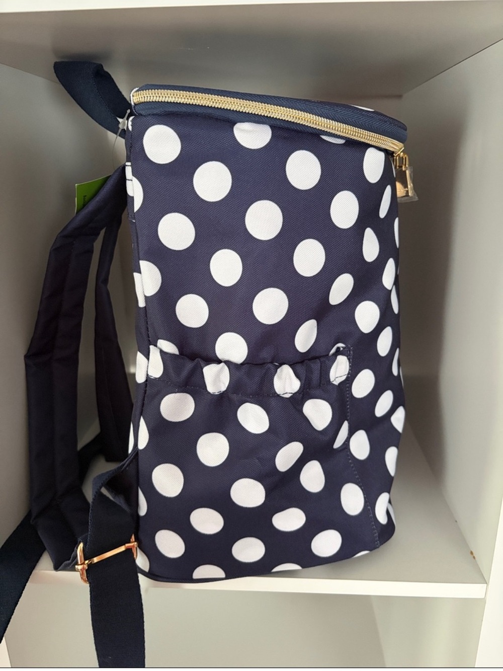 Kate Spade Navy & White Polka Dot Backpack Cooler Bag Insulated NWT - Picture 3 of 7